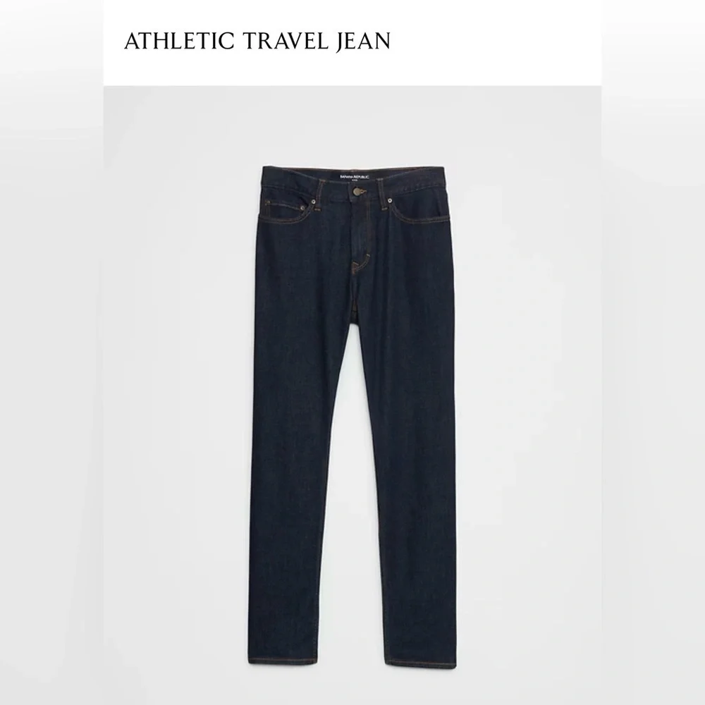 NWT Banana Republic Men’s Athletic Fit TravelerJeans 29x32 Gray Mid Rise Stretch